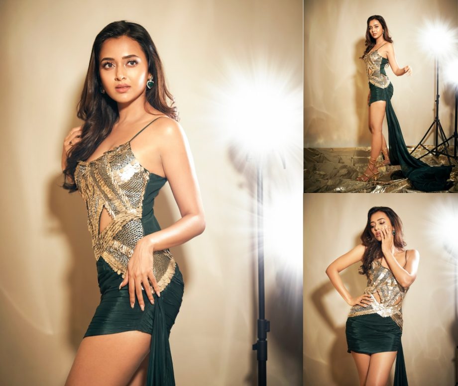 [Photos] Naagin Fame Tejasswi Prakash Looks Bombshell In Bodycon Dress With Trail 898600