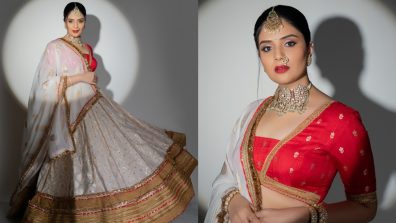 [Photos] Sreemukhi Wows In Traditional Lehenga Choli With Attractive Blouse Neck Design