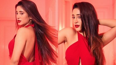 [Photos] Yeh Rishta Kya Kehlata Hai Fame Shivangi Joshi Looks Radiant In Fiery Red Backless Gown