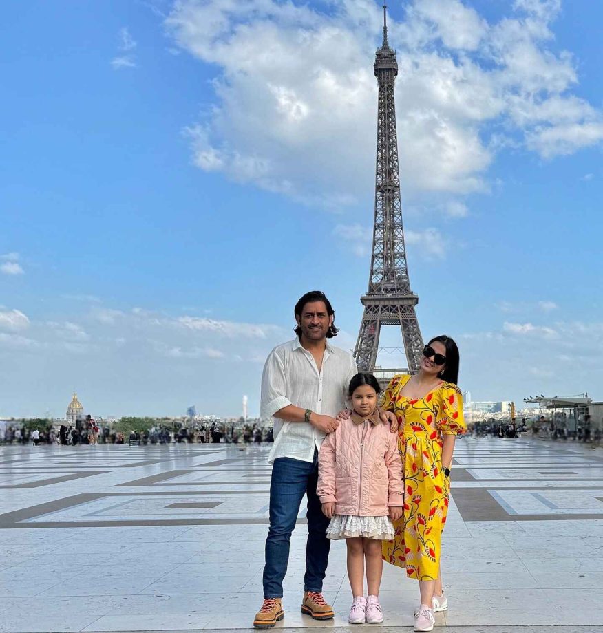 Pics: Ziva Singh Dhoni shares her Paris diaries with father MS Dhoni & mother, Sakshi Dhoni 899593