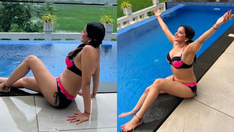 Pool Baby: Monalisa Chills In Dual Color Bikini, Flaunts Picturesque Figure 901714