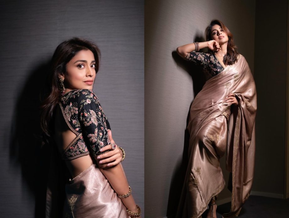 Shriya Saran Exudes Glamour In Satin Saree With Designer Blouse, See Pics! 898680