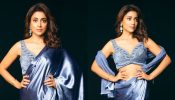 Shriya Saran Looks Elegant In Satin Drape Saree With Butterfly Blouse, Check Now!