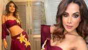 Suhagan Chudail Actress Nia Sharma Stuns In Silk Maroon Blouse And Slit Skirt