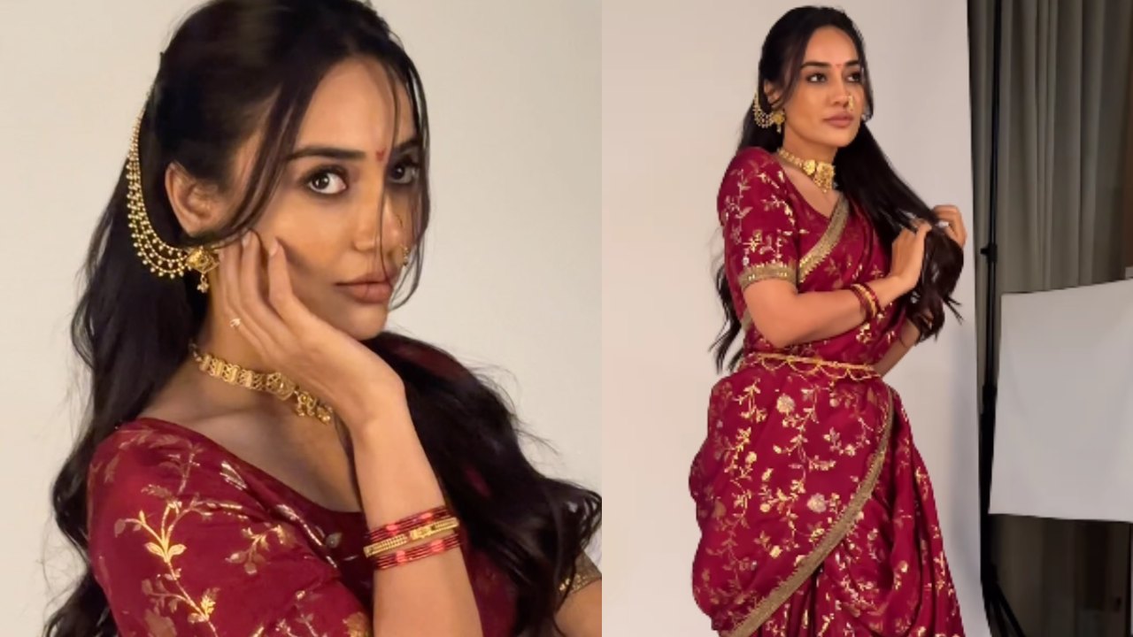 Surbhi Jyoti Turns ‘Marathi Mulgi’ In Maroon Nauvari Saree, Watch The Video!