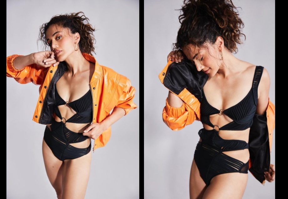 Taapsee Pannu Leaves Fans Spellbound In Black Monokini With Tangerine Zipper, See Photos 904057