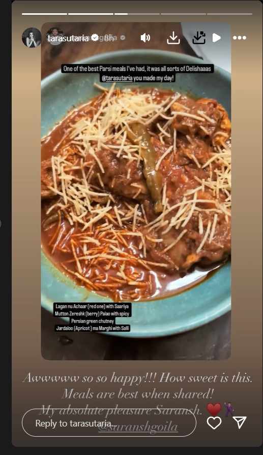 Tara Sutaria Cooks Parsi Meal For Someone Special, Find Who? 902192