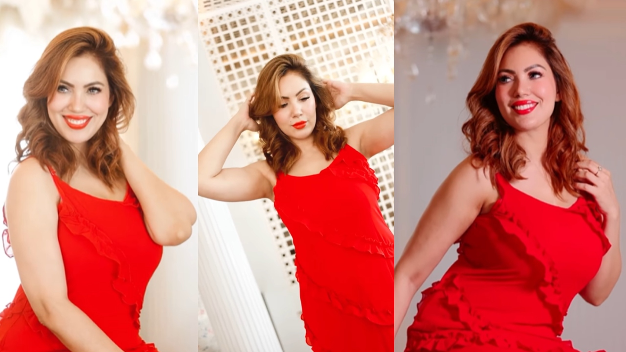 TMKOC Munmun Dutta Looks Stunning In Red Ruffle Dress With Red Lips, Watch! 898875