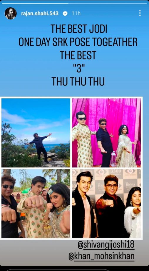 YRKKH Producer Rajan Shahi Reacts SRK's Iconic Pose With 'The Best' Shivangi Joshi & Mohsin Khan 898179