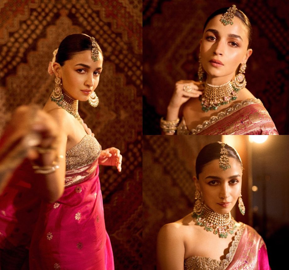Alia Bhatt's Unique Spin On A Century-Old Saree With A Strapless Designer Blouse 906696