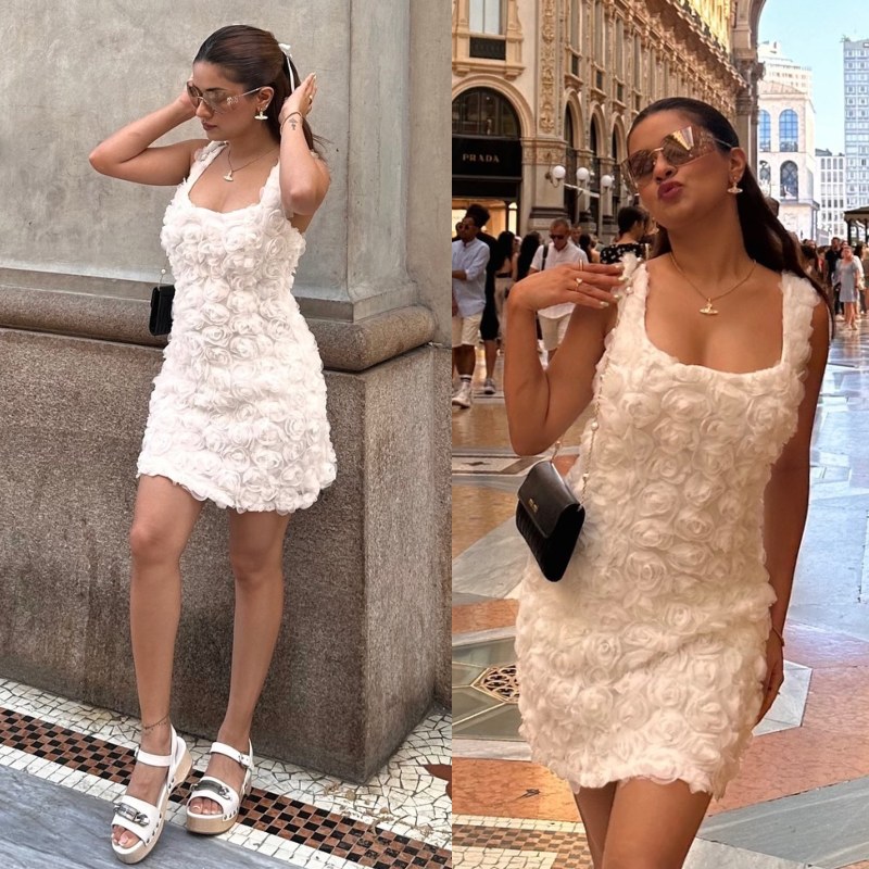 Avneet Kaur Keeps It Aesthetic Head-to-toe In White Floral Dress For Vacation In City Of Fashion, Milan 908606