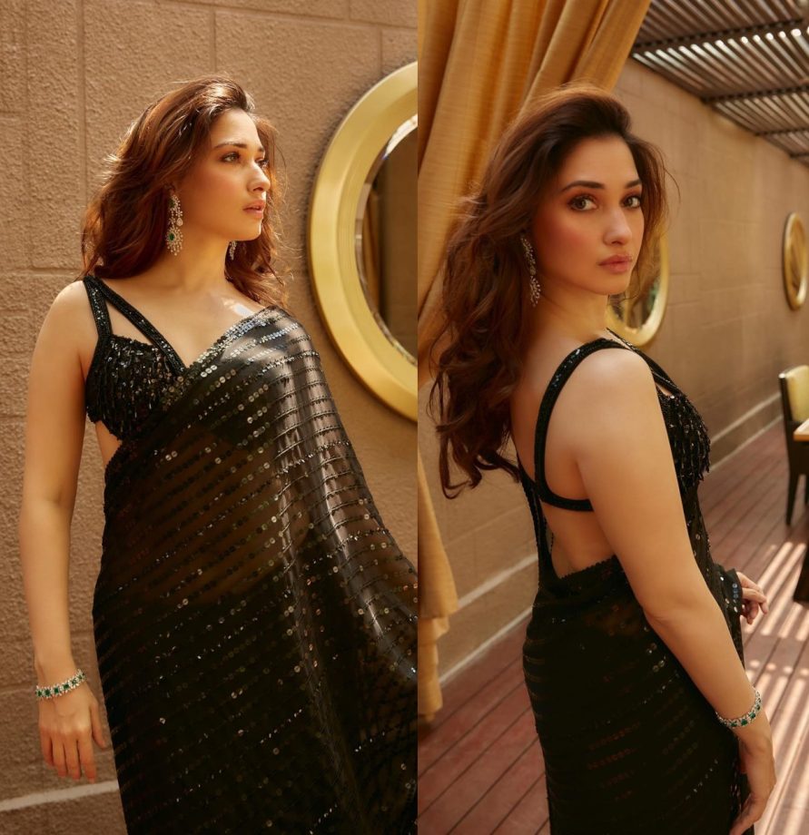 Elevate Your Black Saree Look With Stunning Blouse Designs Inspired By Anupama Parameswaran, Kajal Aggarwal, and Tamannaah Bhatia 906006