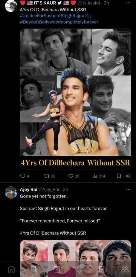 Fans mourn Sushant Singh Rajput as 'Dil Bechara' completes 4 years; Sanjana Sanghi pens a note for him too 908684