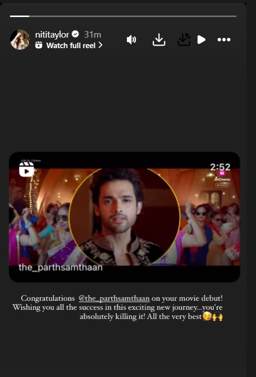 Kaisi Yeh Yaariaan Fame Niti Taylor Wishes Good Luck To Co-star Parth Samthaan On His Bollywood Debut 909046
