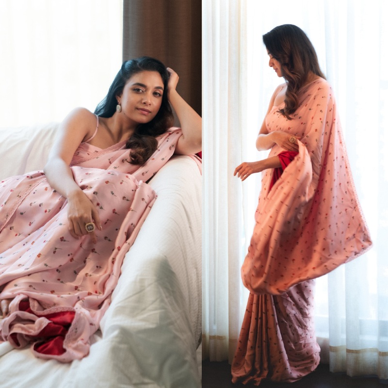 Keerthy Suresh Looks Stunning In Pink Floral Saree With Sleeveless Blouse, See Photos! 908190
