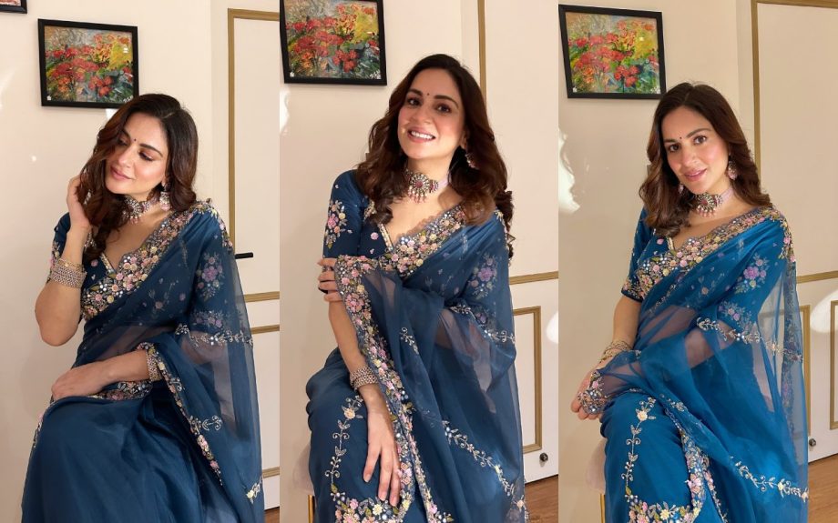 Kundali Bhagya Shraddha Arya Channels Inner Preeta As She Stuns In A Designer Saree With V-neck Blouse 910130