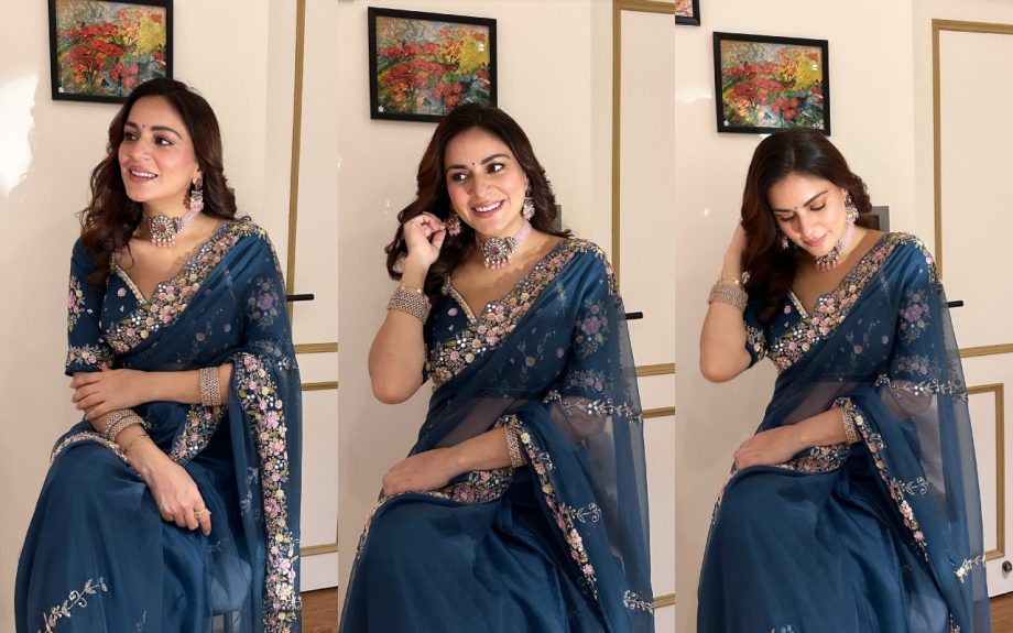 Kundali Bhagya Shraddha Arya Channels Inner Preeta As She Stuns In A Designer Saree With V-neck Blouse 910131
