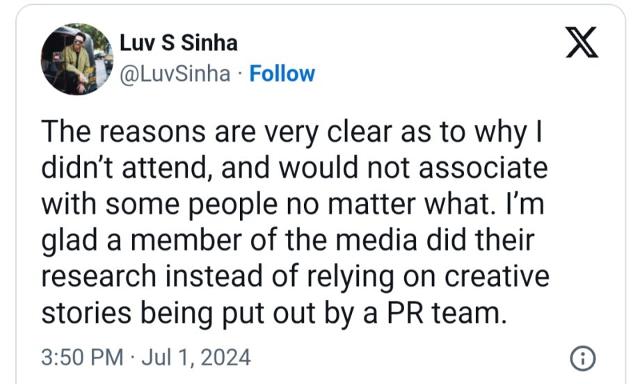 Luv Sinha deletes post about Zaheer Iqbal's father; says won't comment 904786