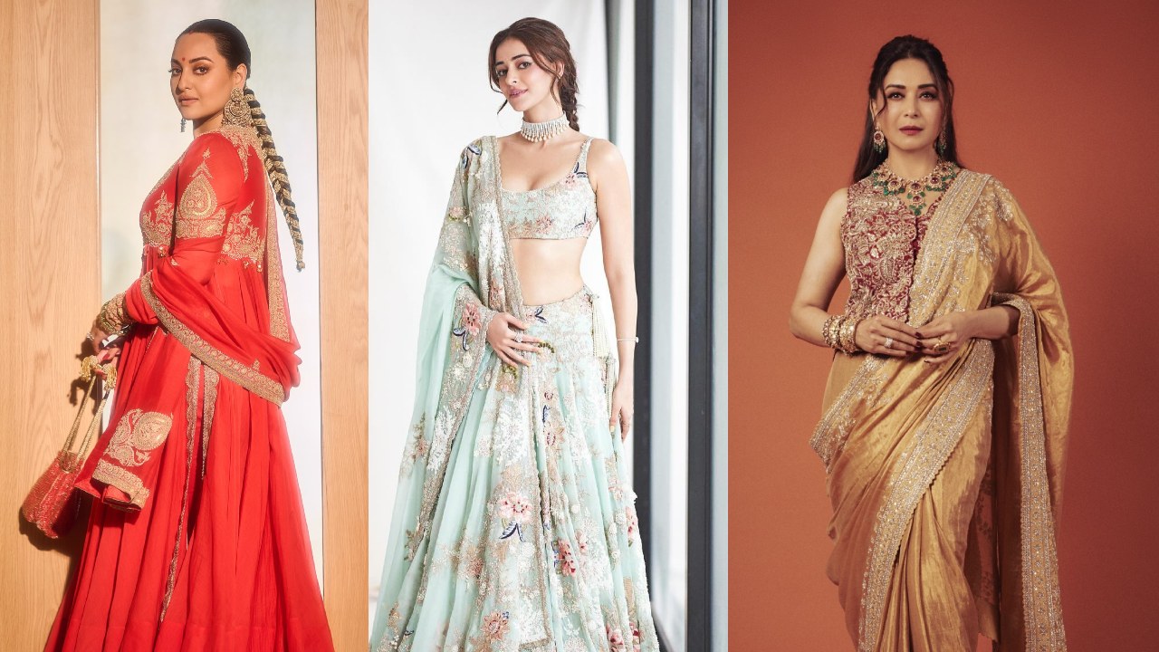 Madhuri Dixit And Sonakshi Sinha To Ananya Panday- Bollywood Divas' Glamorous Side In Traditional Outfits 906823