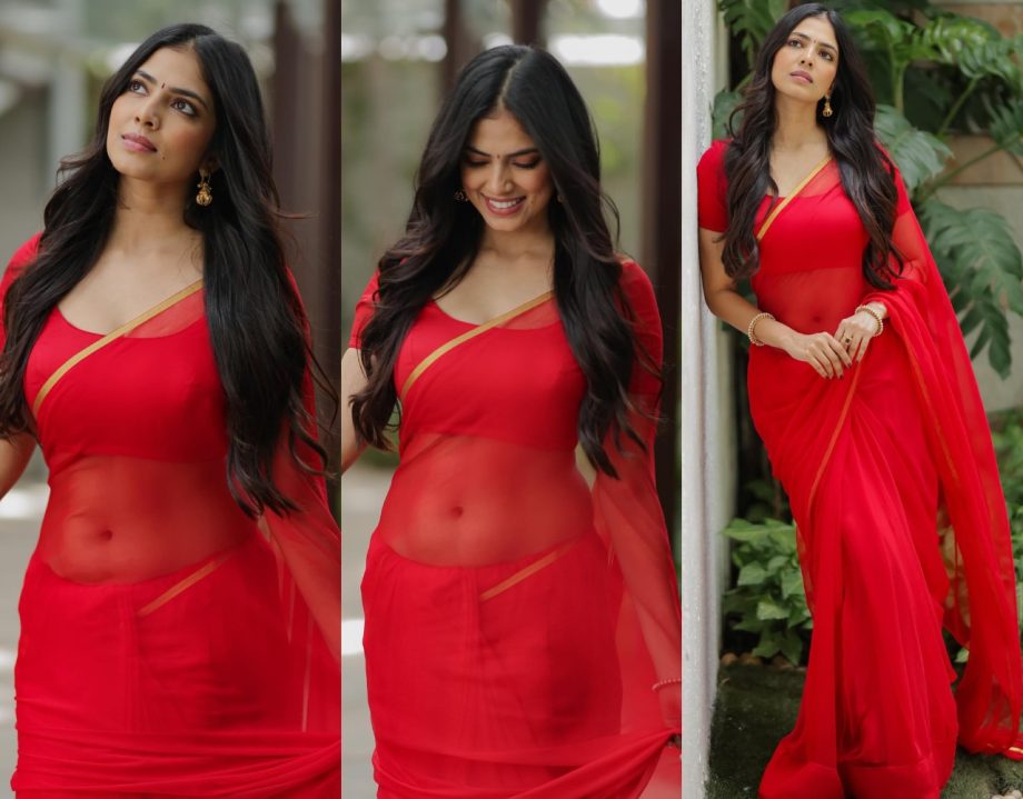 Malavika Mohanan Begins Promotion For Her Upcoming Movie 'Thangalaan' Drops Hot Photos In Red Sheer Saree 909125