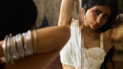Mouni Roy Stuns in White Saree-Shows Off-Toned Physique
