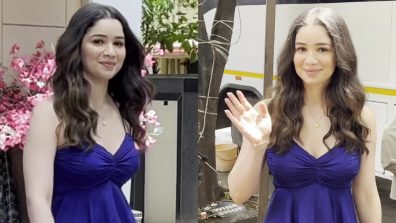 [Photos] Sara Tendulkar Looks Like A Barbie Doll In Blue Mini Dress, Slays With Her Smile