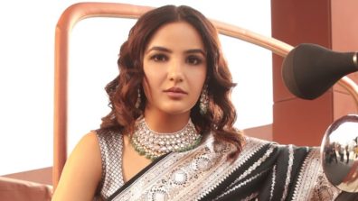[Pics] Aly Goni Goes Lovestruck As Jasmin Bhasin Stuns In Ethnic Black Saree With Sleeveless Blouse