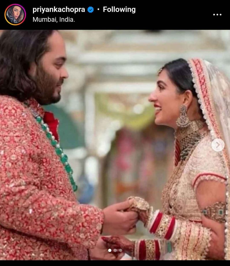 Priyanka Chopra 'clearly missed the chaats & dancing in baaraats', as she wishes Anant & Radhika 906647