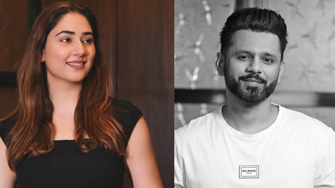 Rahul Vaidya Awestruct As Disha Parmar Stuns In Black Bodycon Dress With Silver Heart Handbag 904331