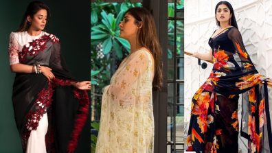 Rashmika Mandanna, Nayanthara, And Priya Mani’s Inspired Classy Blouse Designs For Sheer Saree