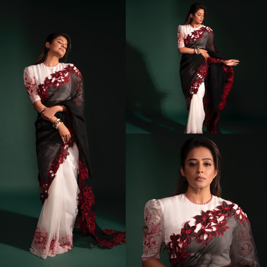 Rashmika Mandanna, Nayanthara, And Priya Mani’s Inspired Classy Blouse Designs For Sheer Saree 905405