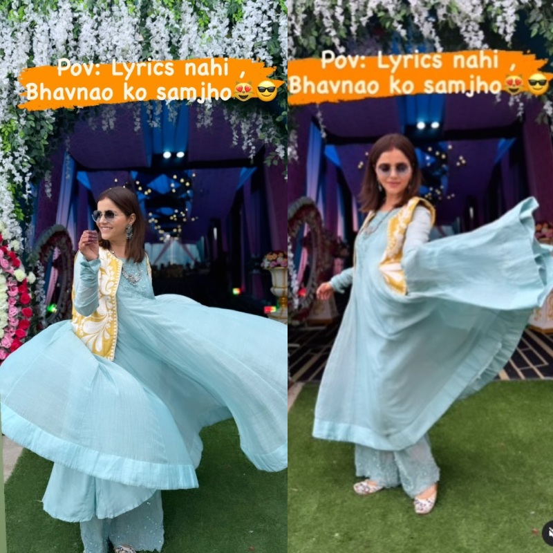 Rubina Dilaik’s Stunning Traditional Fusion Suit Set Is Perfect Fit For Sangeet Ceremony 908208