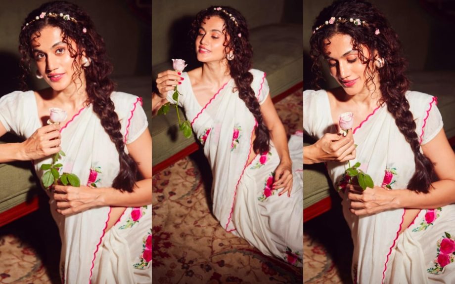 Taapsee Pannu Shares New Photos As She Turns 'Dilruba' In Floral Saree 909573