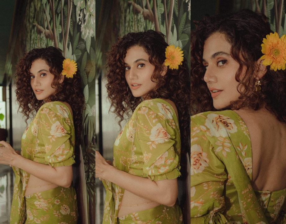 Taapsee Pannu Stuns in Green Saree Brings Back the 'Haseen' Vibe 909336