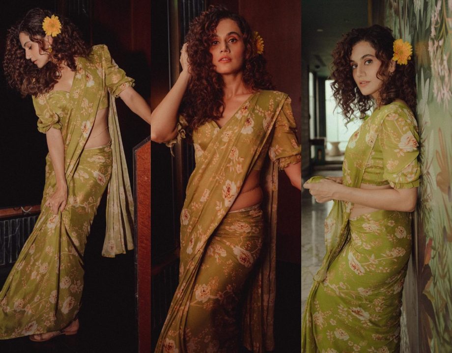 Taapsee Pannu Stuns in Green Saree Brings Back the 'Haseen' Vibe 909337