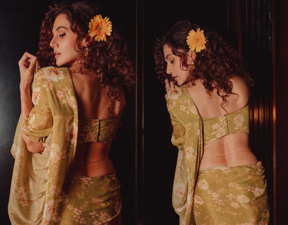 Taapsee Pannu Stuns in Green Saree Brings Back the 'Haseen' Vibe 909335