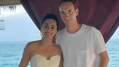Taapsee Pannu turns cheerleader for husband, Mathias Boe as he hoists the Indian flag at the 2024 Olympics