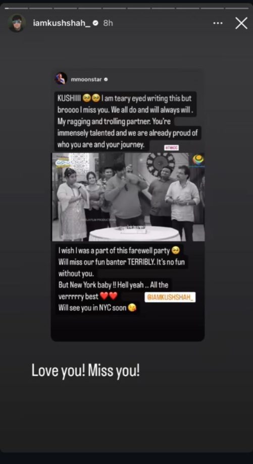Taarak Mehta's Munmun Dutta, Dilip Joshi & Sunayana Fozdar Pen A Heartfelt Farewell Note For Kush Shah 909391