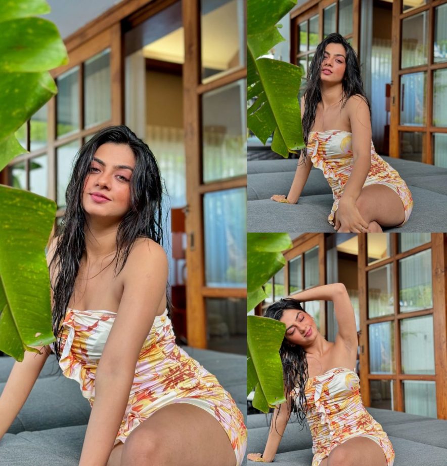 Yeh Rishta Kya Kehlata Hai Actress Garvita Sadhwani Oozes Oomph In Strapless Floral Mini Dress 905295