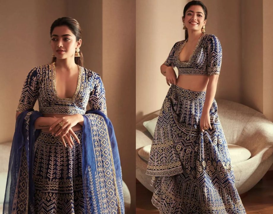 5 Classy Blouse Designs Inspired by Rashmika Mandanna To Pair With Lehengas 912167