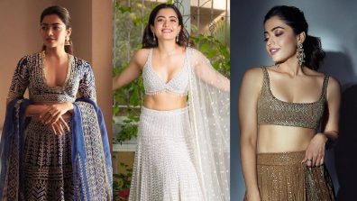 5 Classy Blouse Designs Inspired by Rashmika Mandanna To Pair With Lehengas