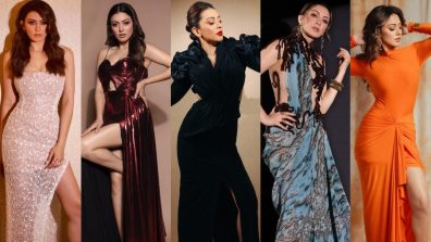 5 Hansika Motwani’s Sultry Looks In Slit Evening Gowns Are Perfect For Any Wedding Functions