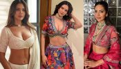5 Plunging Neck Lehenga Blouse Designs Inspired By Esha Gupta For Wedding Functions