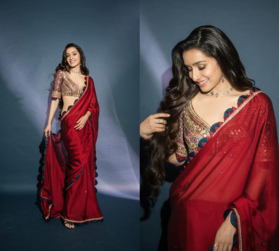 5 Simple Red Sarees Inspired by Bollywood Diva Shraddha Kapoor for Newlywed Brides 912564