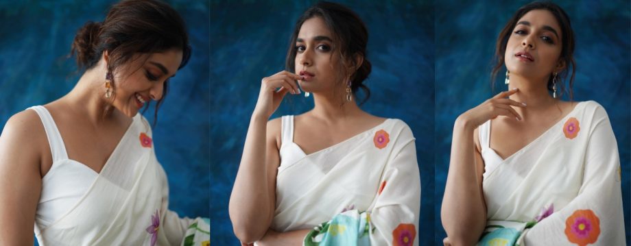 Channel Keerthy Suresh's Elegance With These 5 Stylish Blouse Designs For Simple Printed Sarees 913169