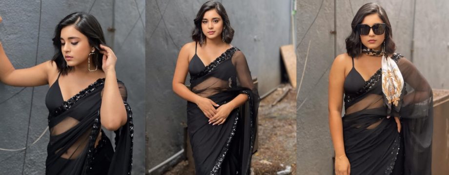 Day By Day Sumbul Touqeer Is Turning Hot, Shows Proof In Black Sheer Saree And Bralette Blouse 912093
