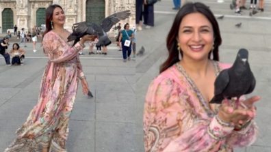 Divyanka Tripathi’s Joyful Encounter with Pigeons in Foreign Land, Steals Hearts with Her Vibrant Look