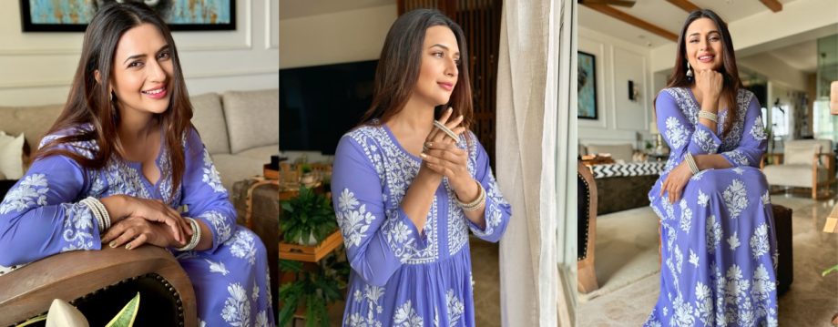 Divyanka Tripathi’s Purple Chikankari Anarkali Kurta Is a Must-Have Ethnic Fit For Raksha Bandhan 913414
