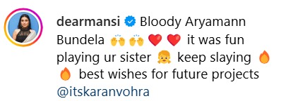 Main Hoon Saath Tere's Karan Vohra Bids Farewell As Show Ends, Mansi Srivastava Reacts 