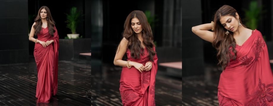 Malavika Mohanan Stuns in Traditional Attire for 'Thangalaan' Promotions in Hyderabad 912012